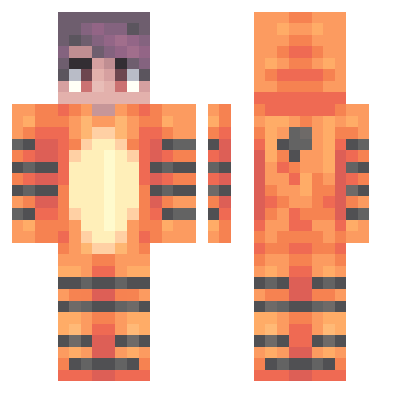 TurboStomper Minecraft skin, front and back view