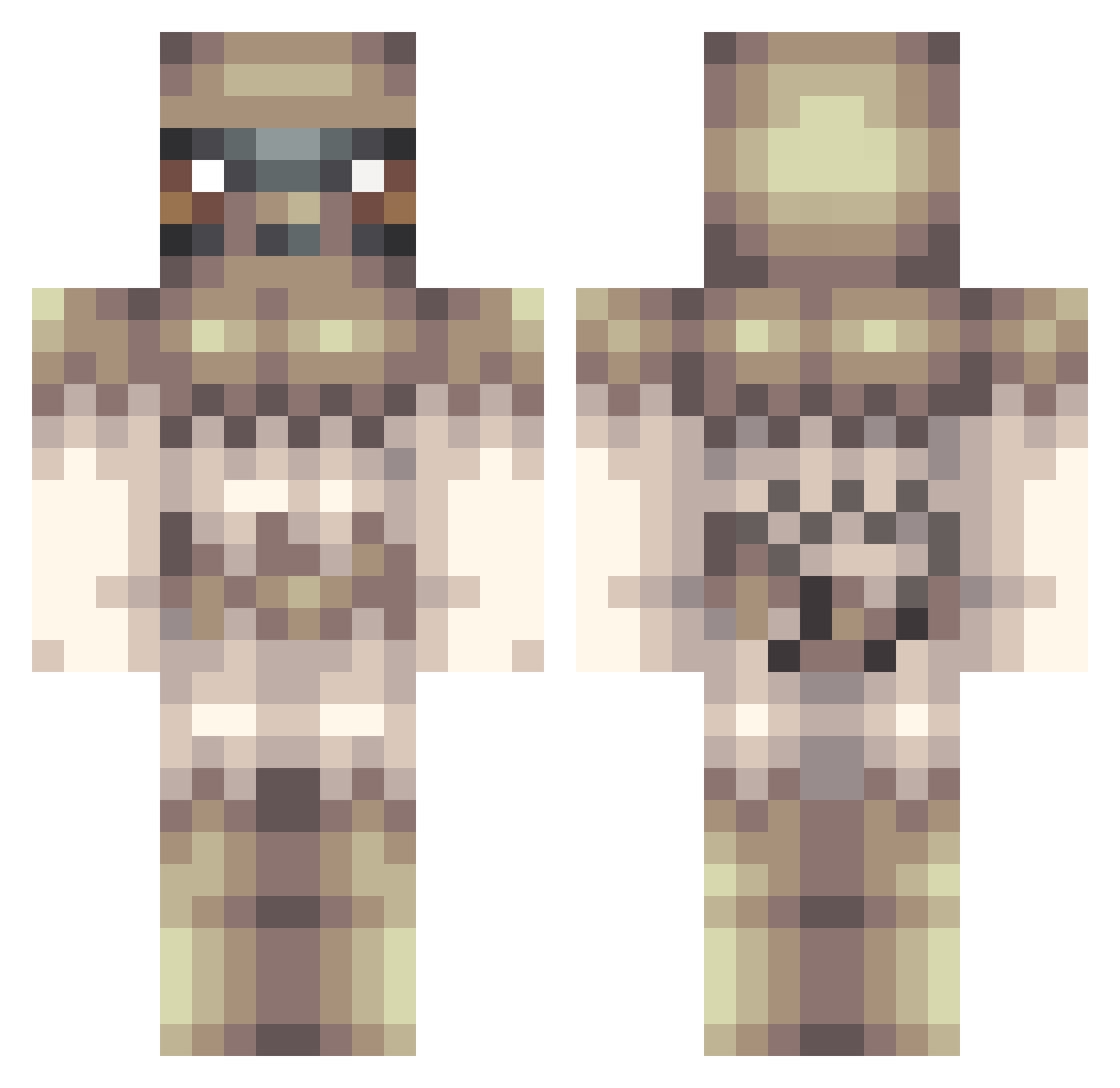 Zaqoon Minecraft skin, front and back view