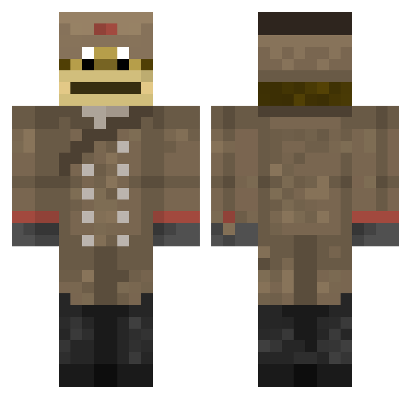 M0NK3R Minecraft skin, front and back view