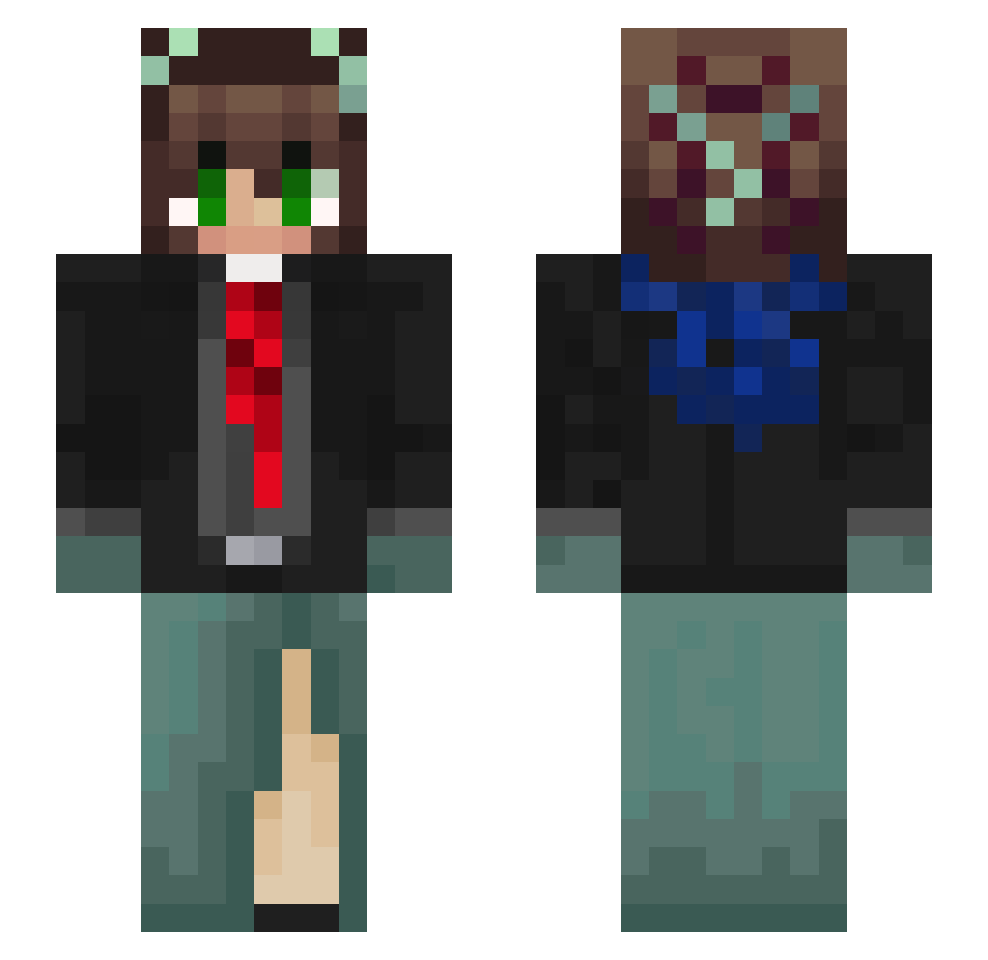 Pseel Minecraft skin, front and back view
