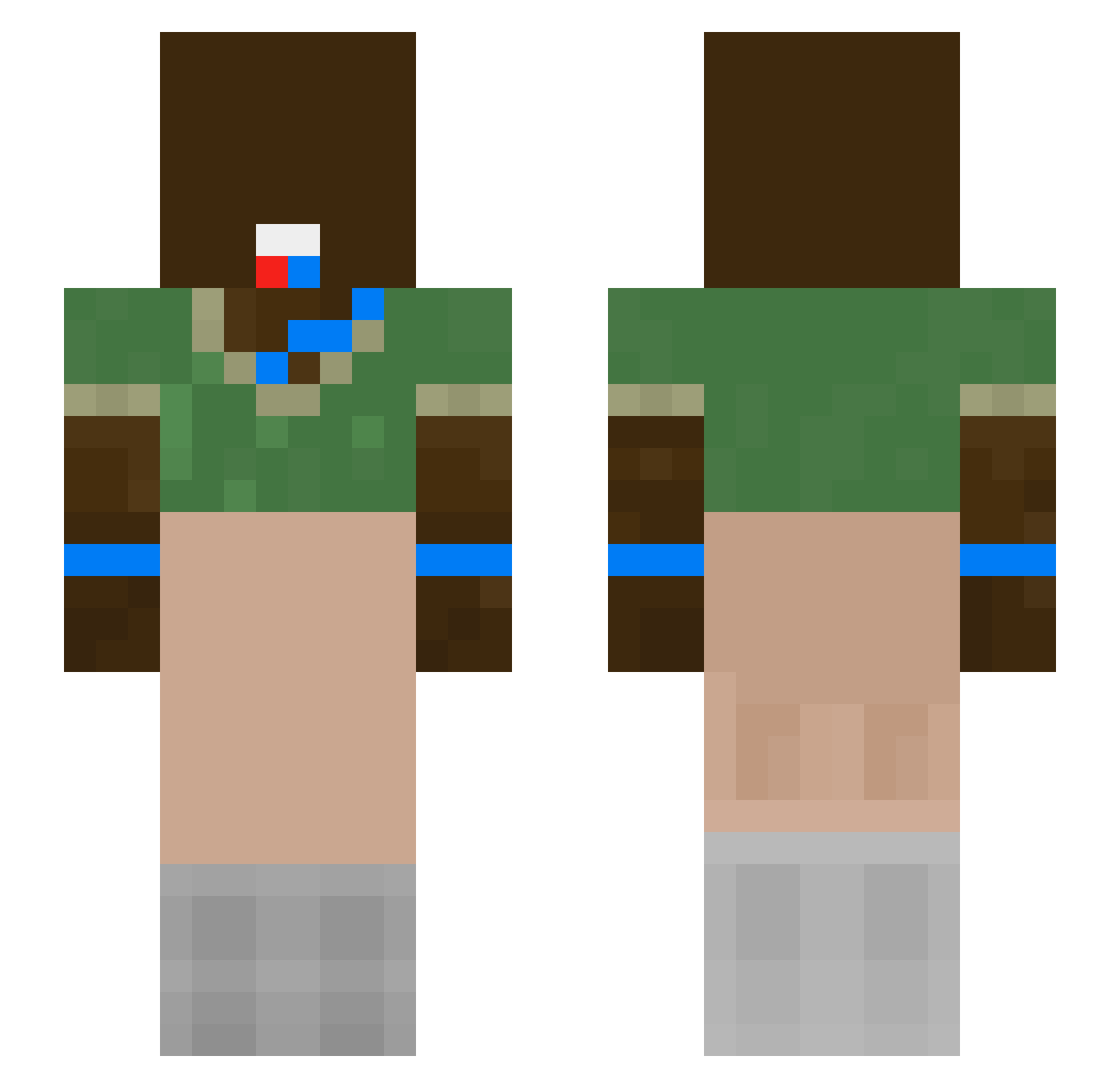 treeat Minecraft skin, front and back view