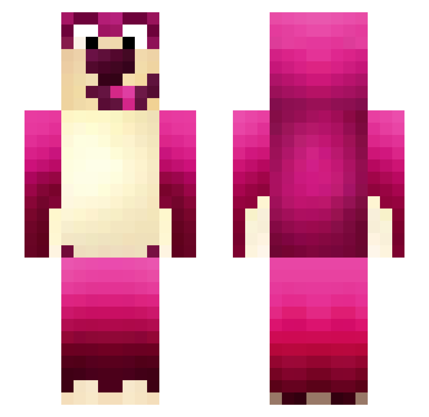 chiIdren Minecraft skin, front and back view