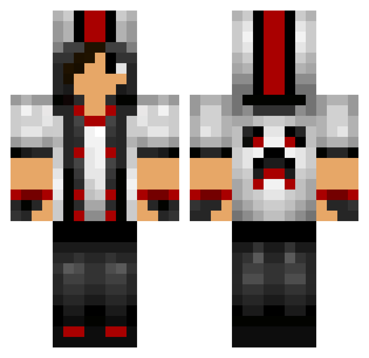 tyei Minecraft skin, front and back view