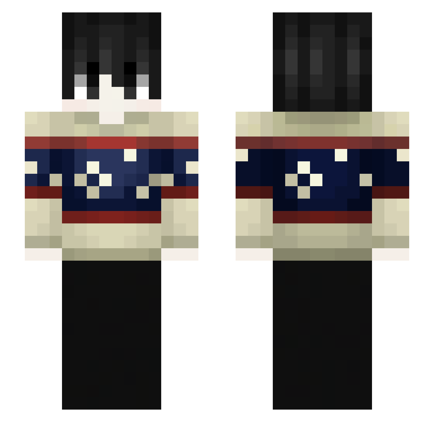 passwd Minecraft skin, front and back view