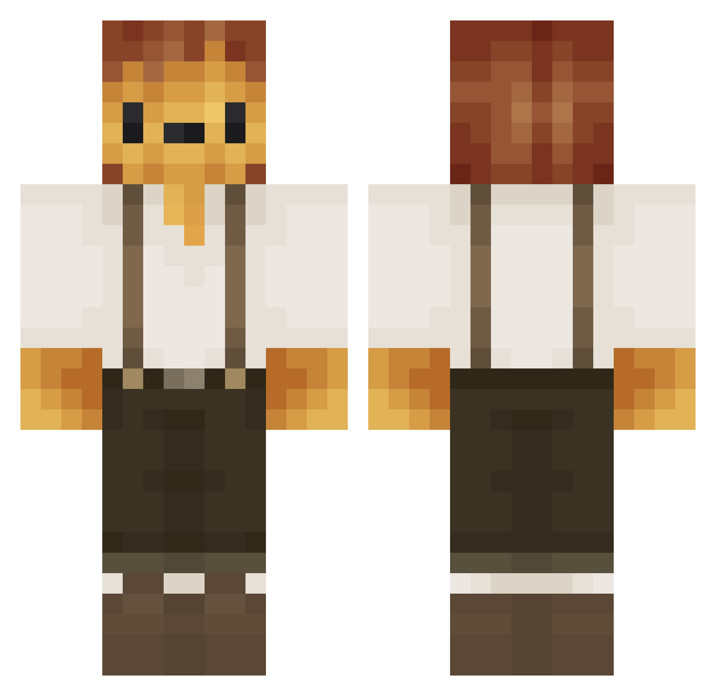 Biaporce Minecraft skin, front and back view