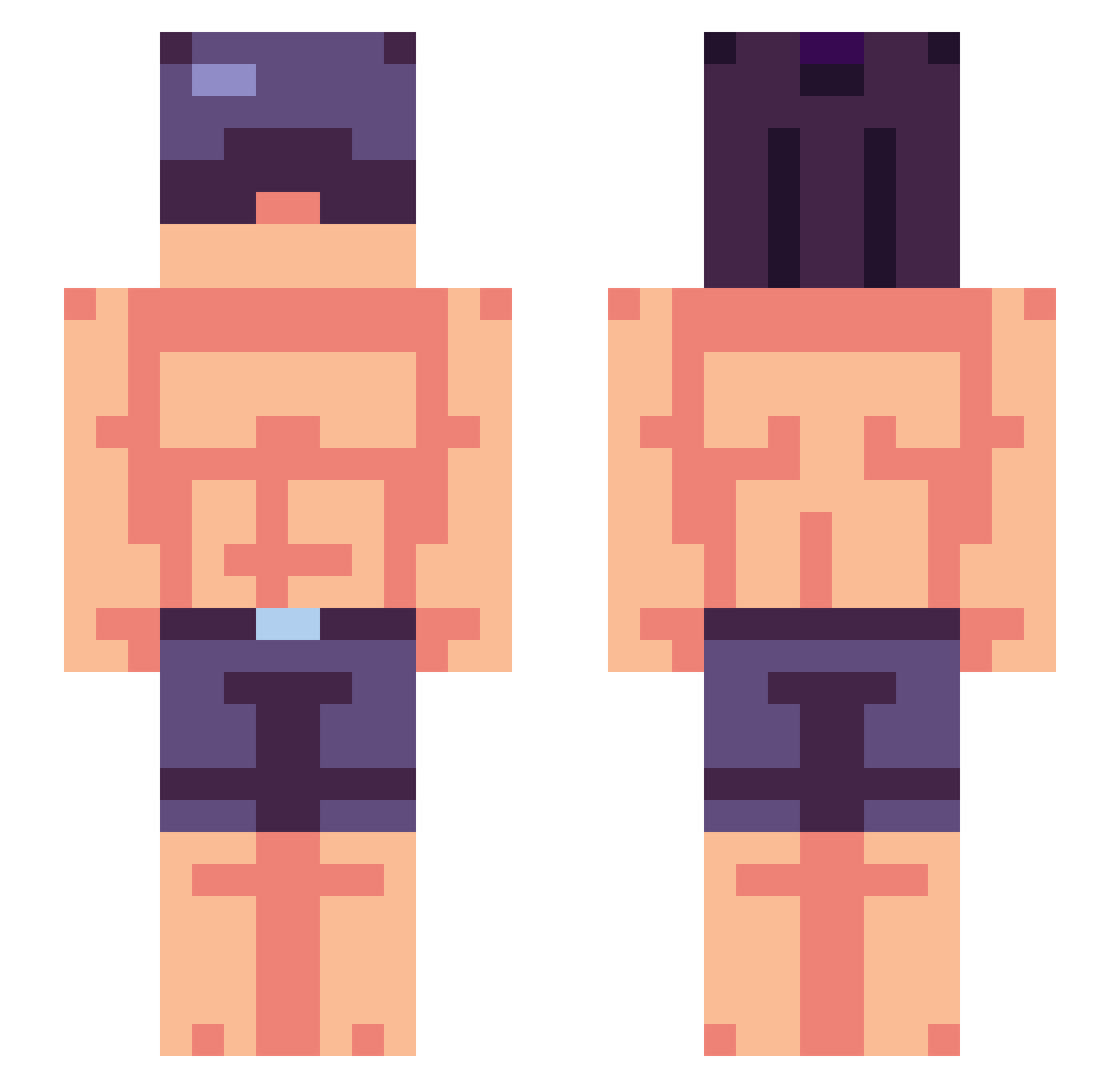 Axolot66 Minecraft skin, front and back view