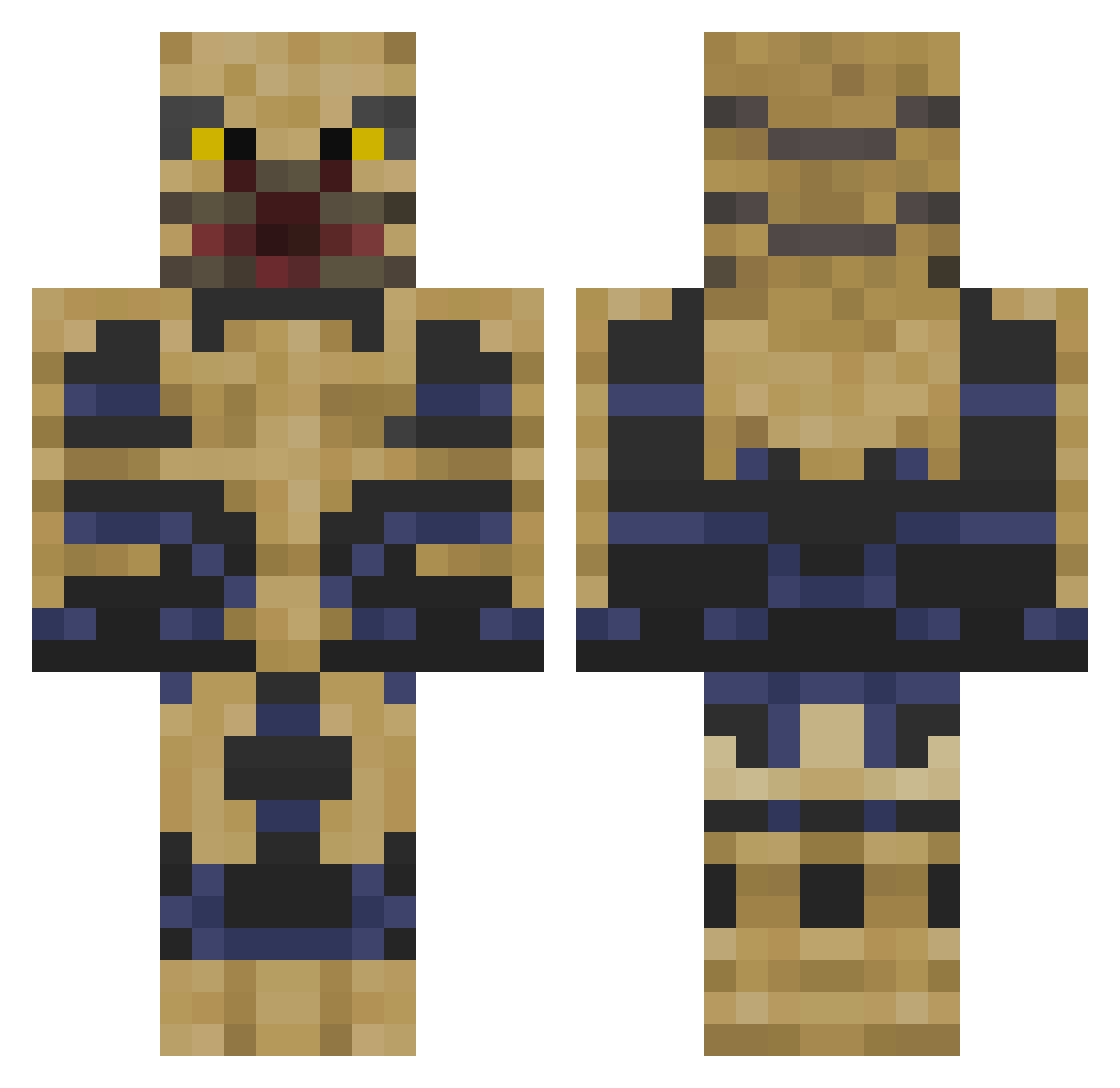 NasriBaller Minecraft skin, front and back view