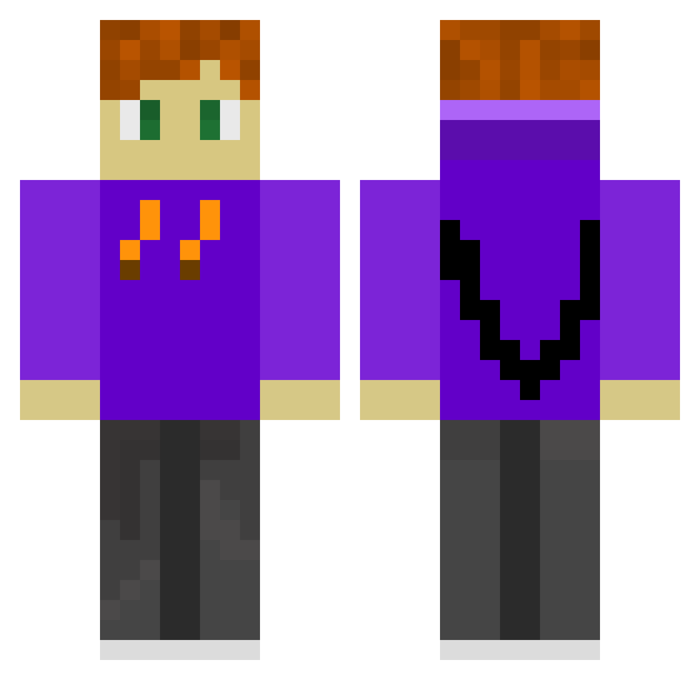 ViltsuuX Minecraft skin, front and back view