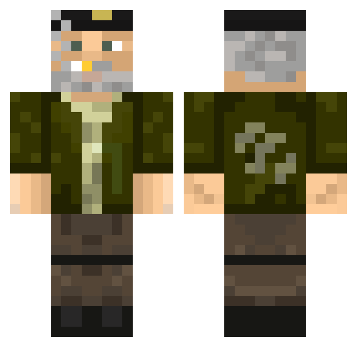 MrAlex42 Minecraft skin, front and back view