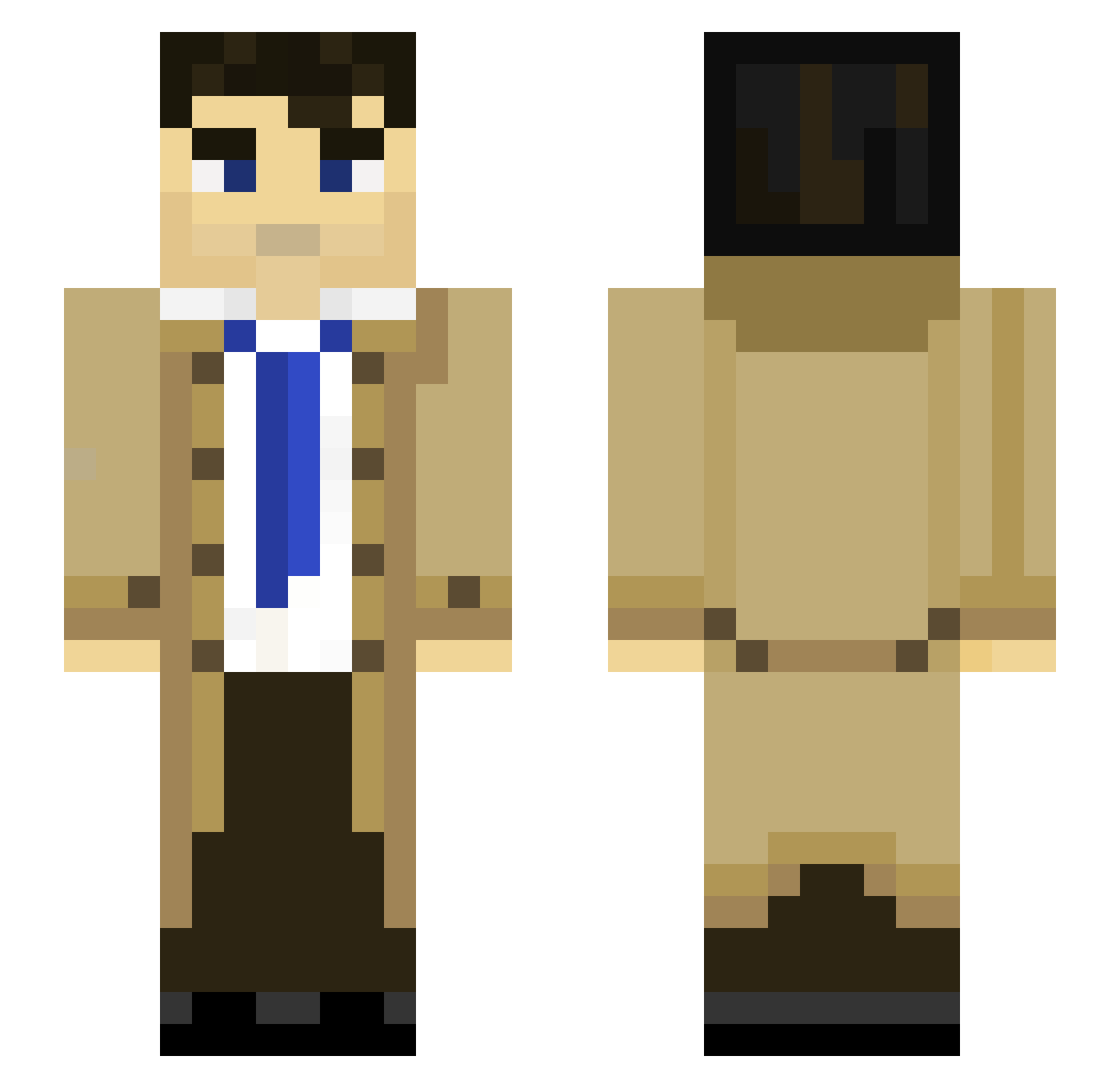 Trexhowl Minecraft skin, front and back view