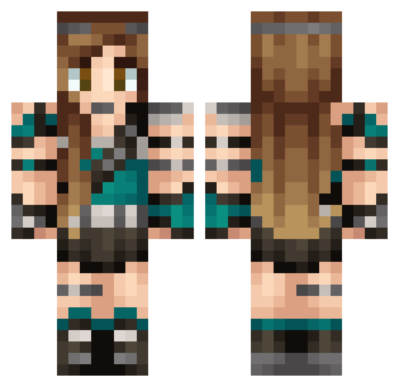 Bratz90 Minecraft skin, front and back view
