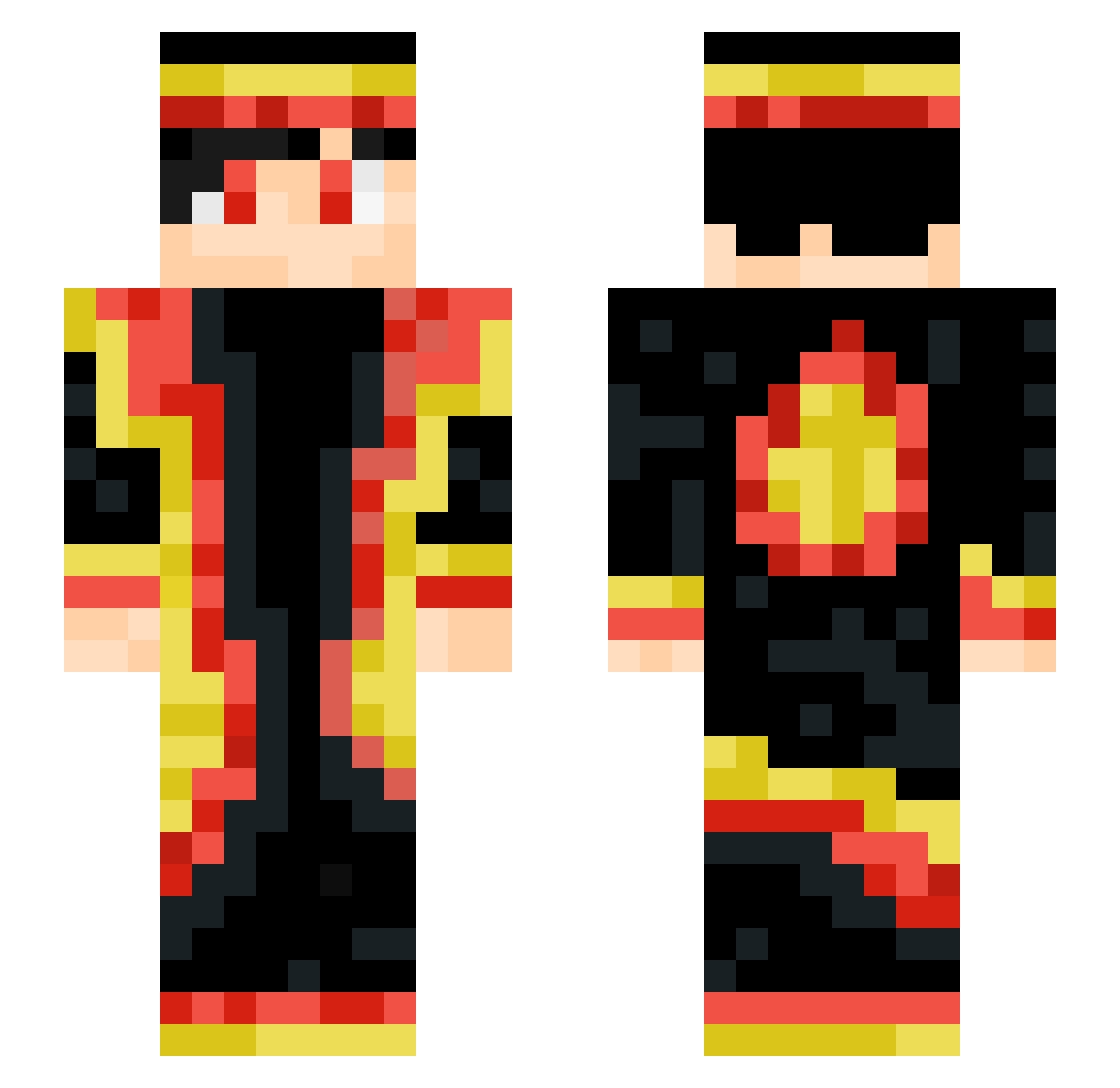 WewTheFlare Minecraft skin, front and back view