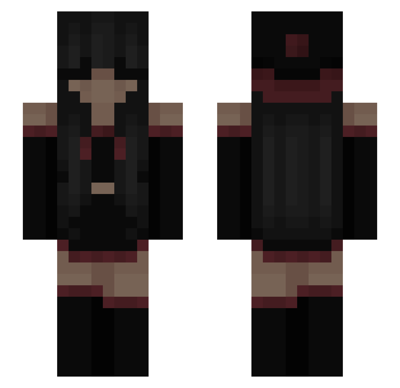 Yadaa Minecraft skin, front and back view