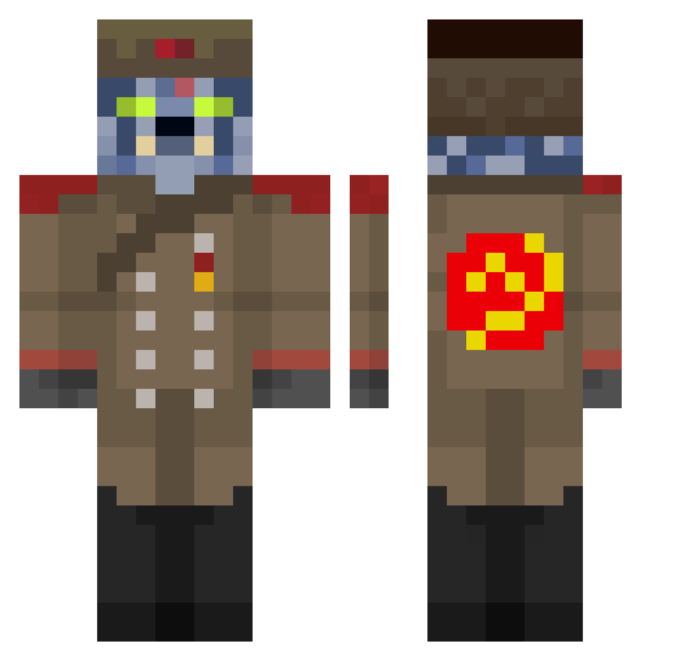 Hiro_x Minecraft skin, front and back view