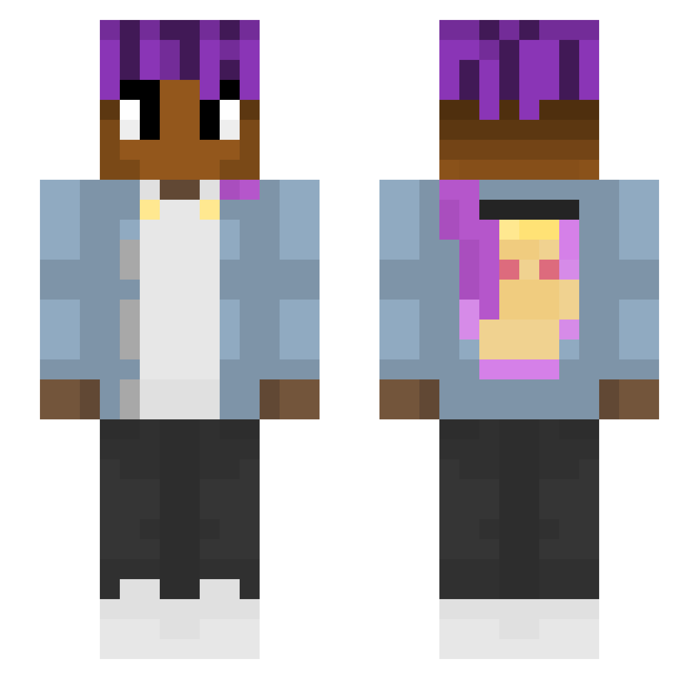 LilUziVertXO Minecraft skin, front and back view
