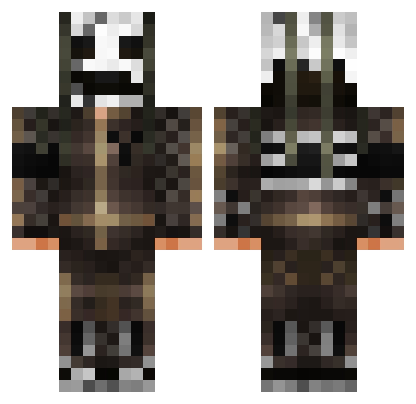 Handicapable68 Minecraft skin, front and back view