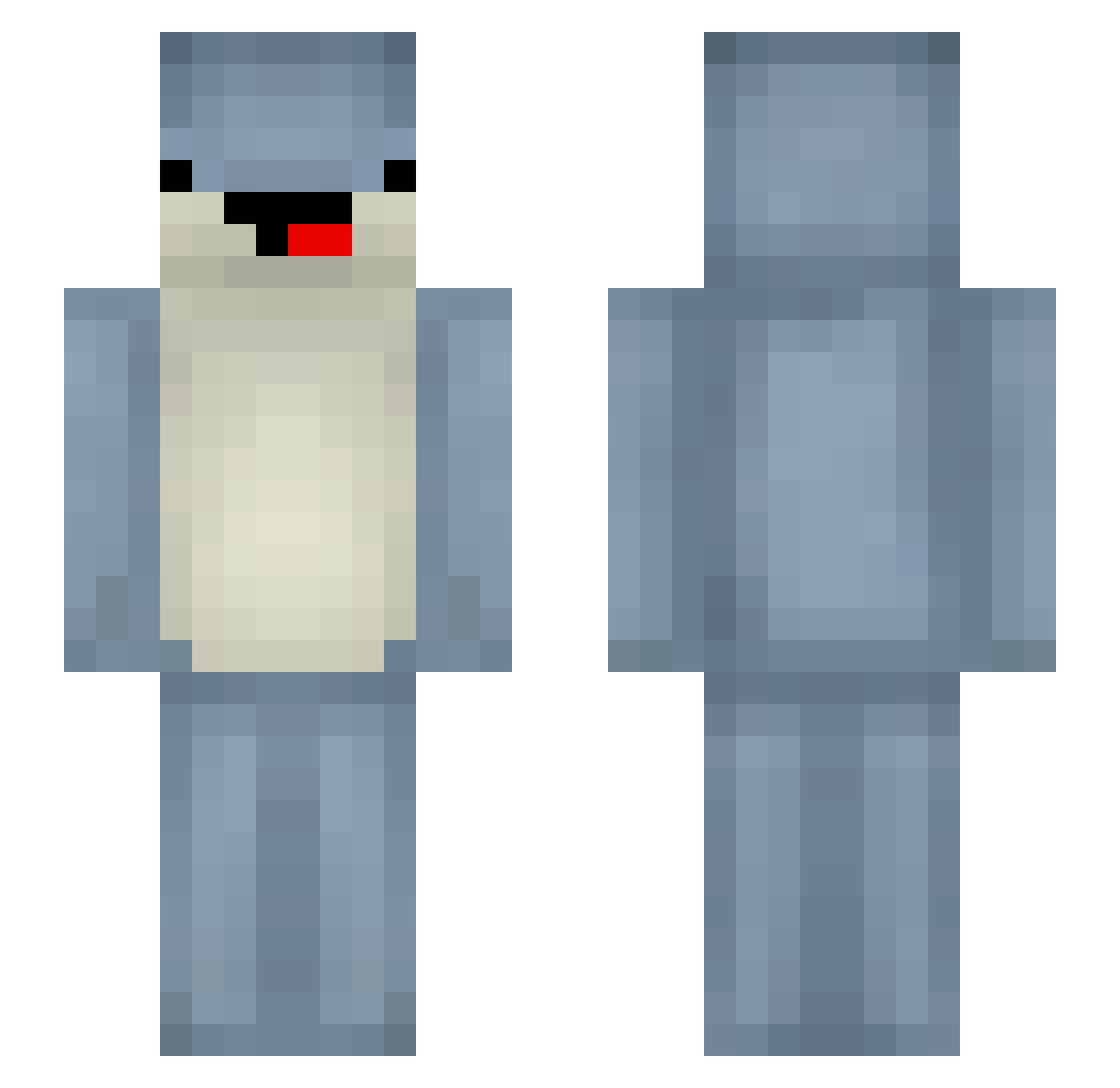 StinkyBinkyLike Minecraft skin, front and back view