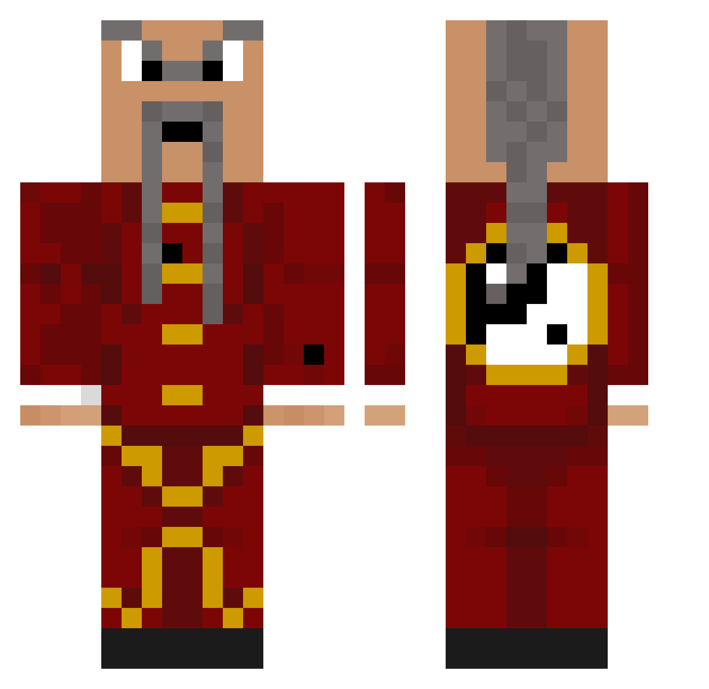 GlueyOnThatMeat Minecraft skin, front and back view