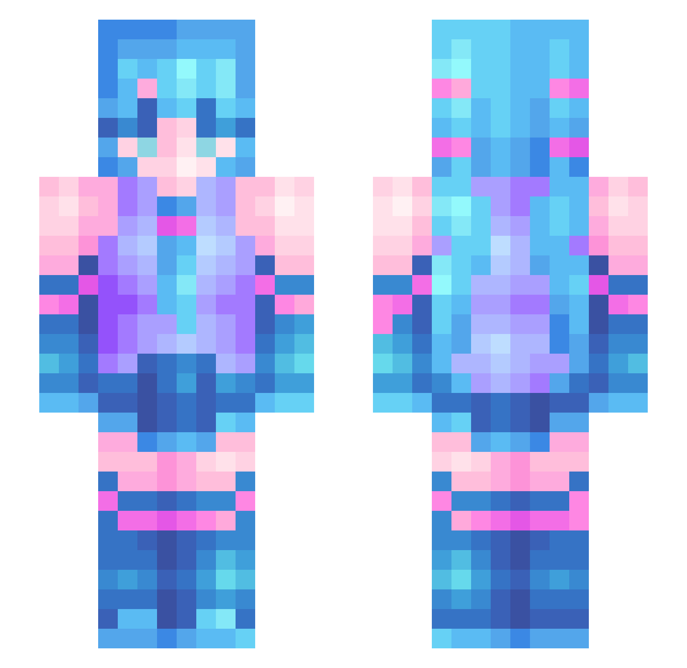 ZJR_ Minecraft skin, front and back view