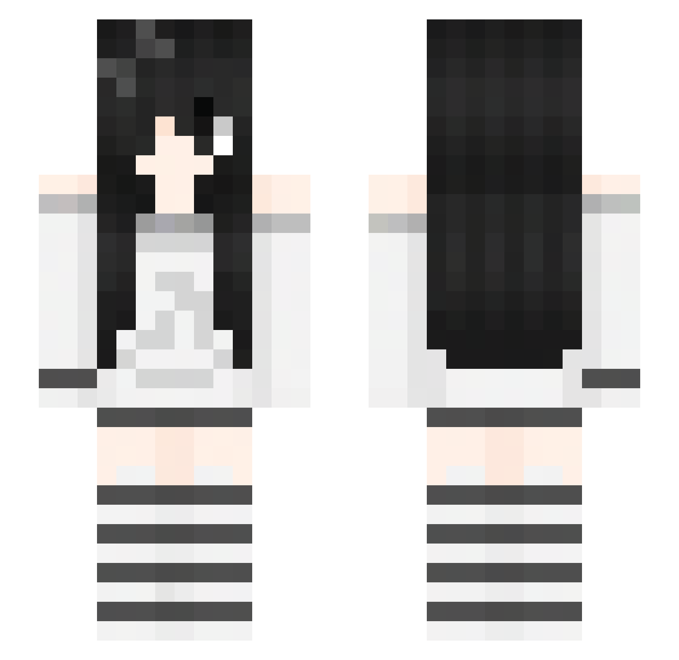 unreadily Minecraft skin, front and back view