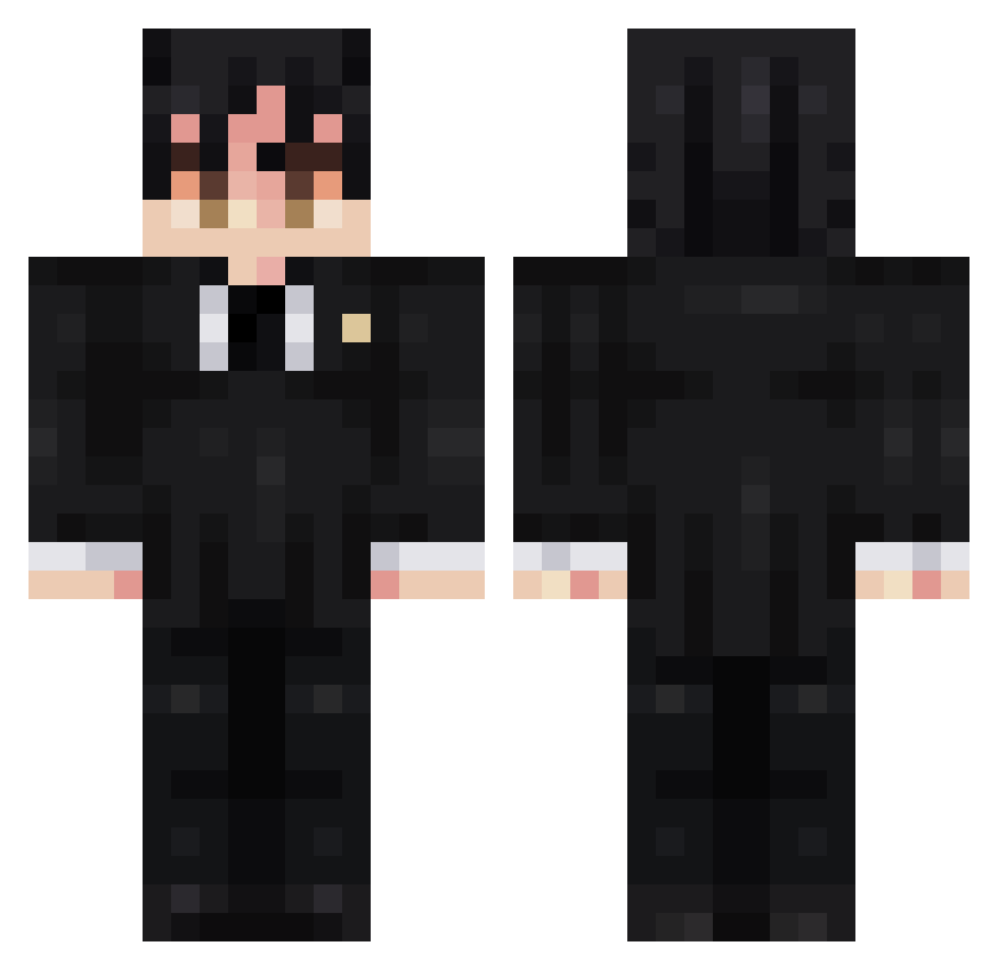 _Lyvex Minecraft skin, front and back view