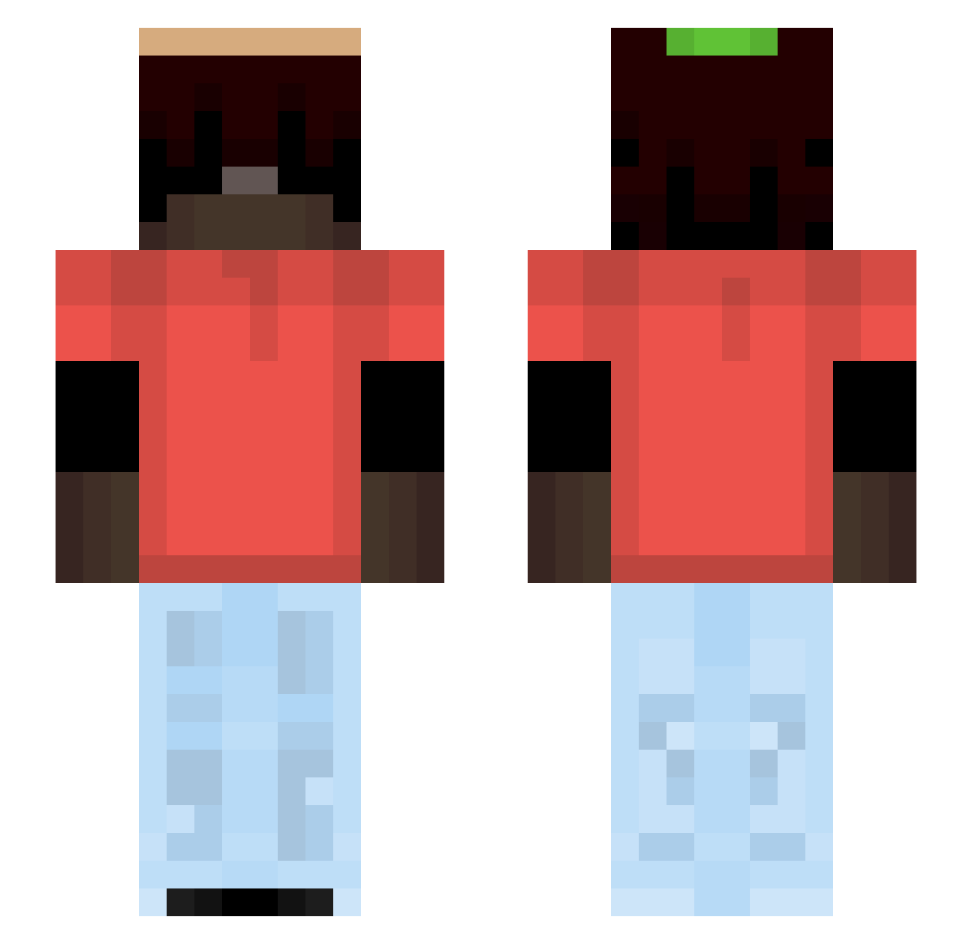 wnhd Minecraft skin, front and back view