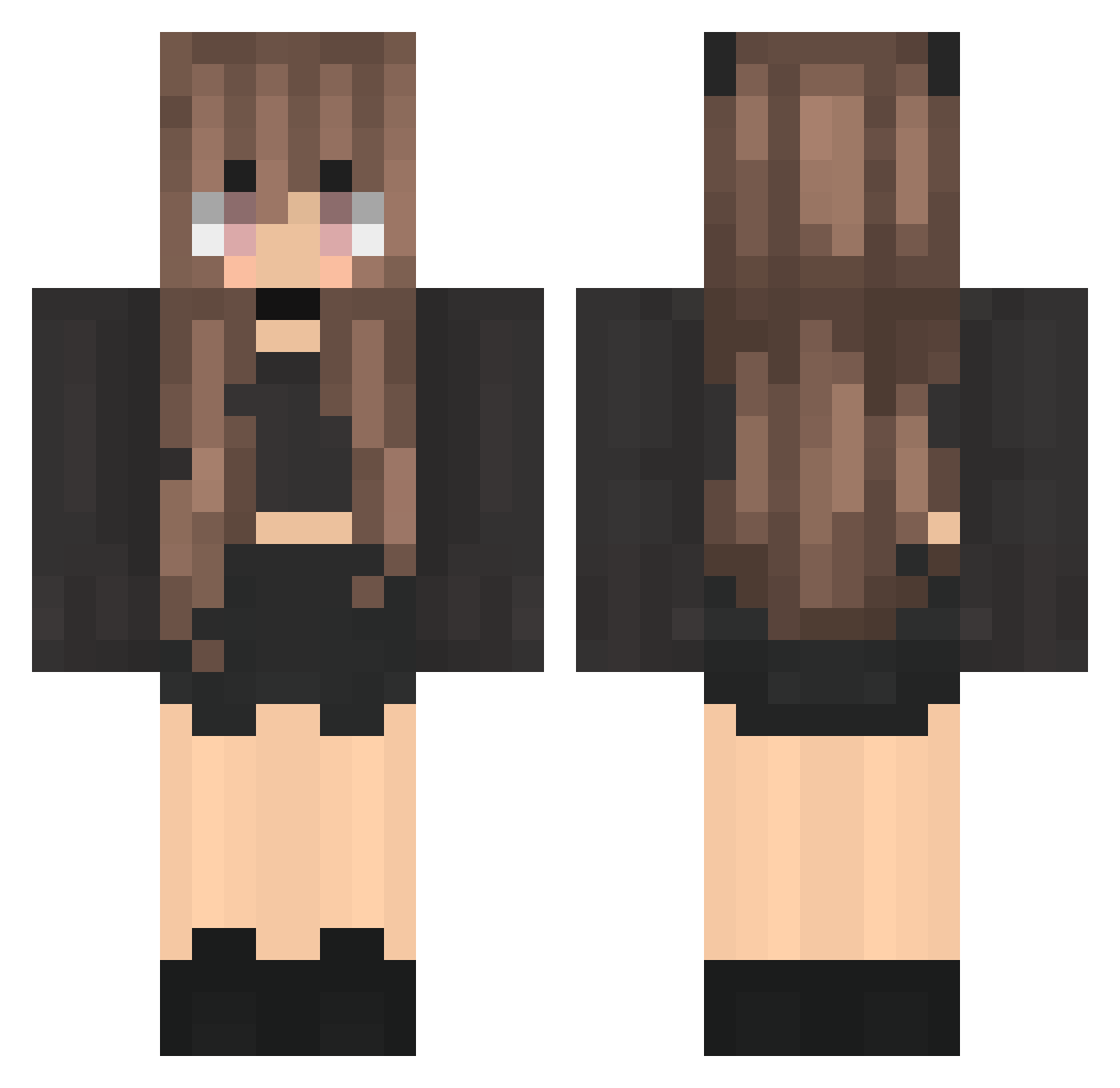 yuukabird Minecraft skin, front and back view