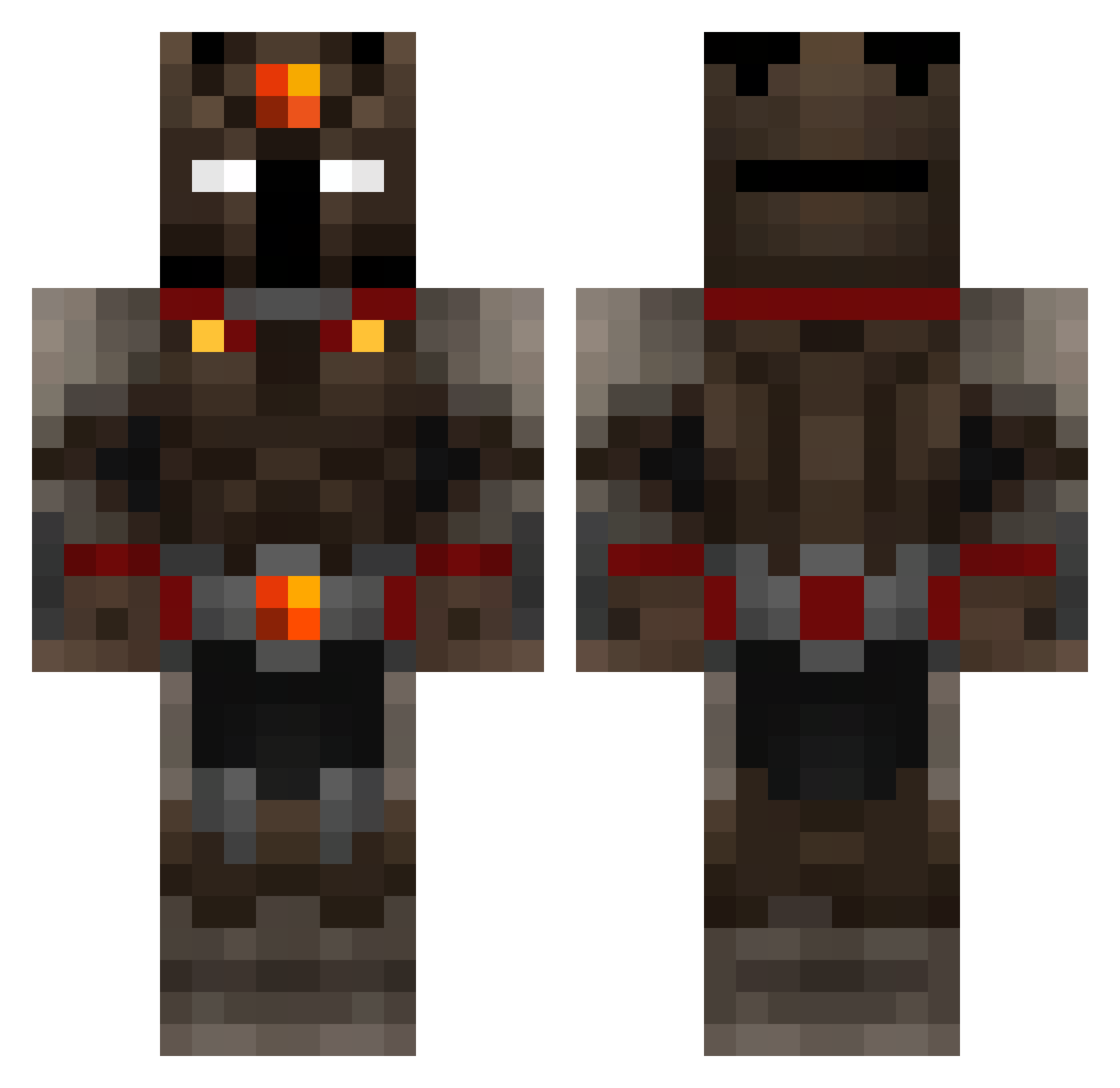 RedLilyz Minecraft skin, front and back view