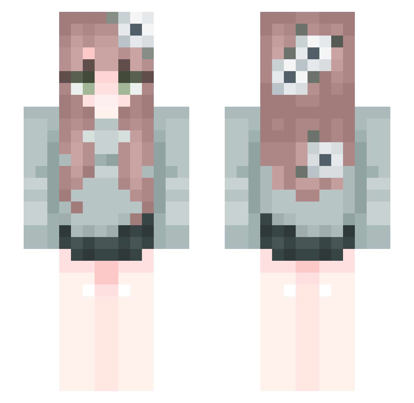Yougz Minecraft skin, front and back view