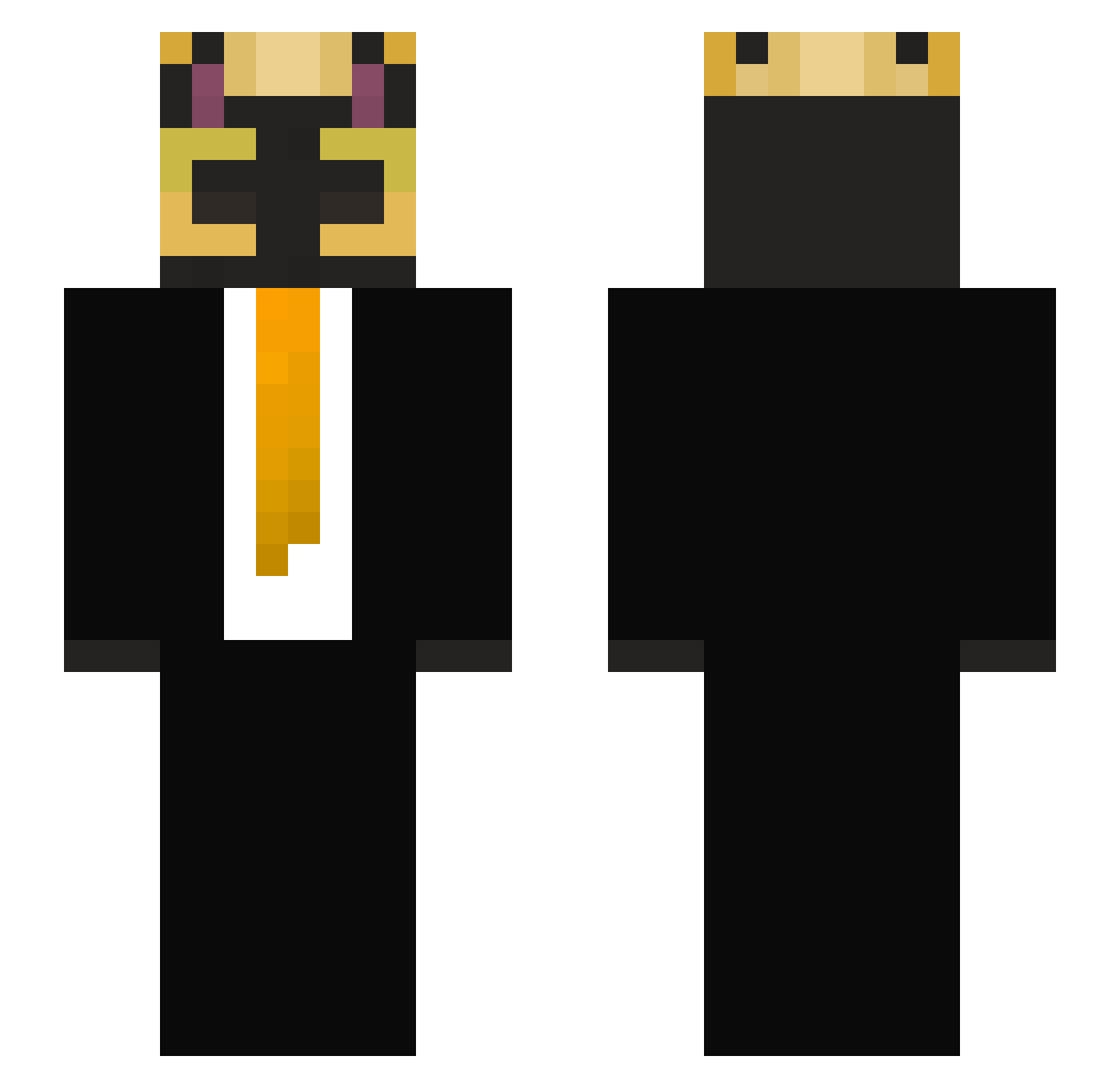 UnkownRabbit Minecraft skin, front and back view