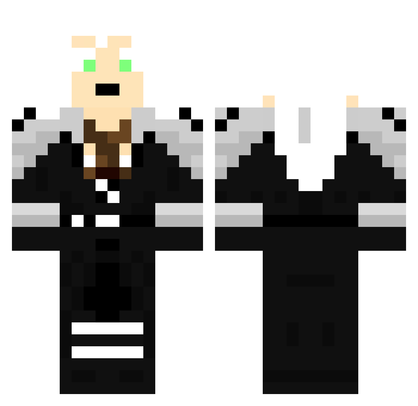 Jingler Minecraft skin, front and back view