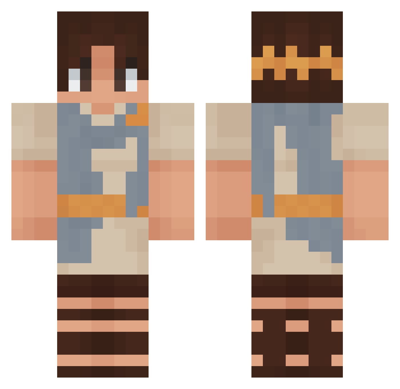3_dudde Minecraft skin, front and back view