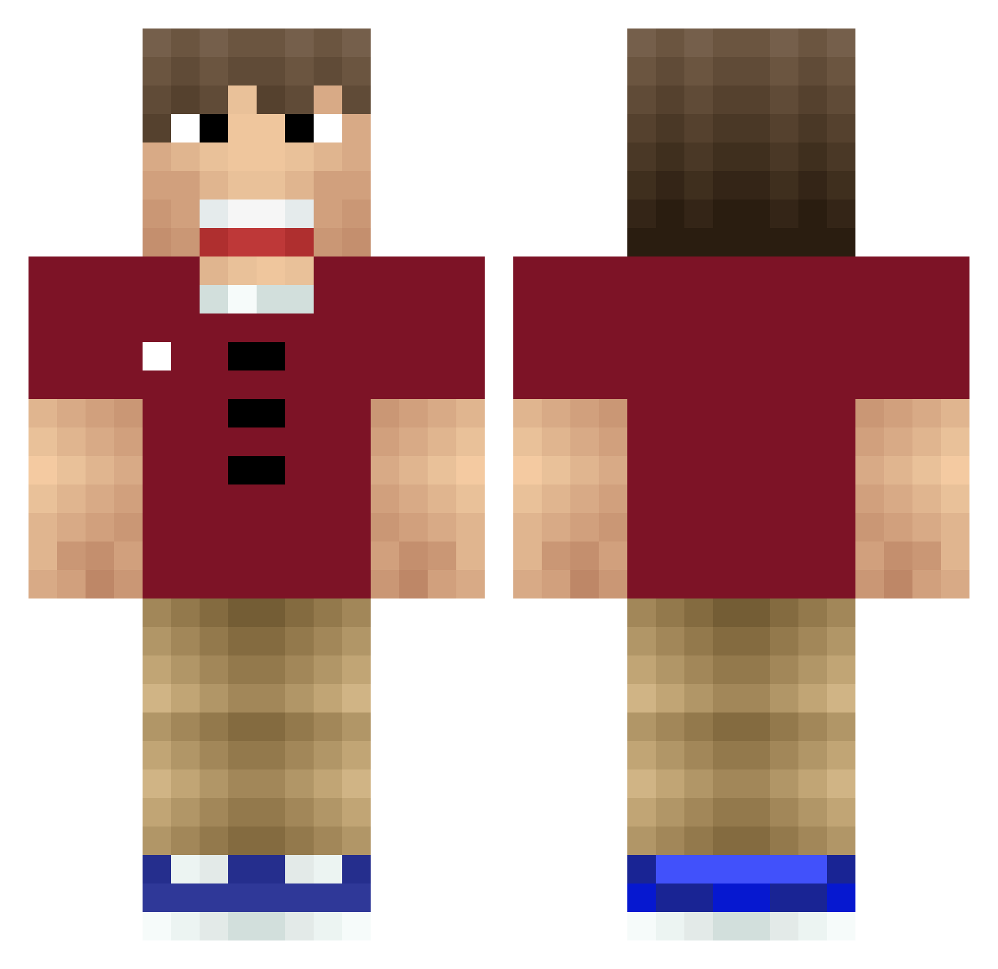 Shapen Minecraft skin, front and back view