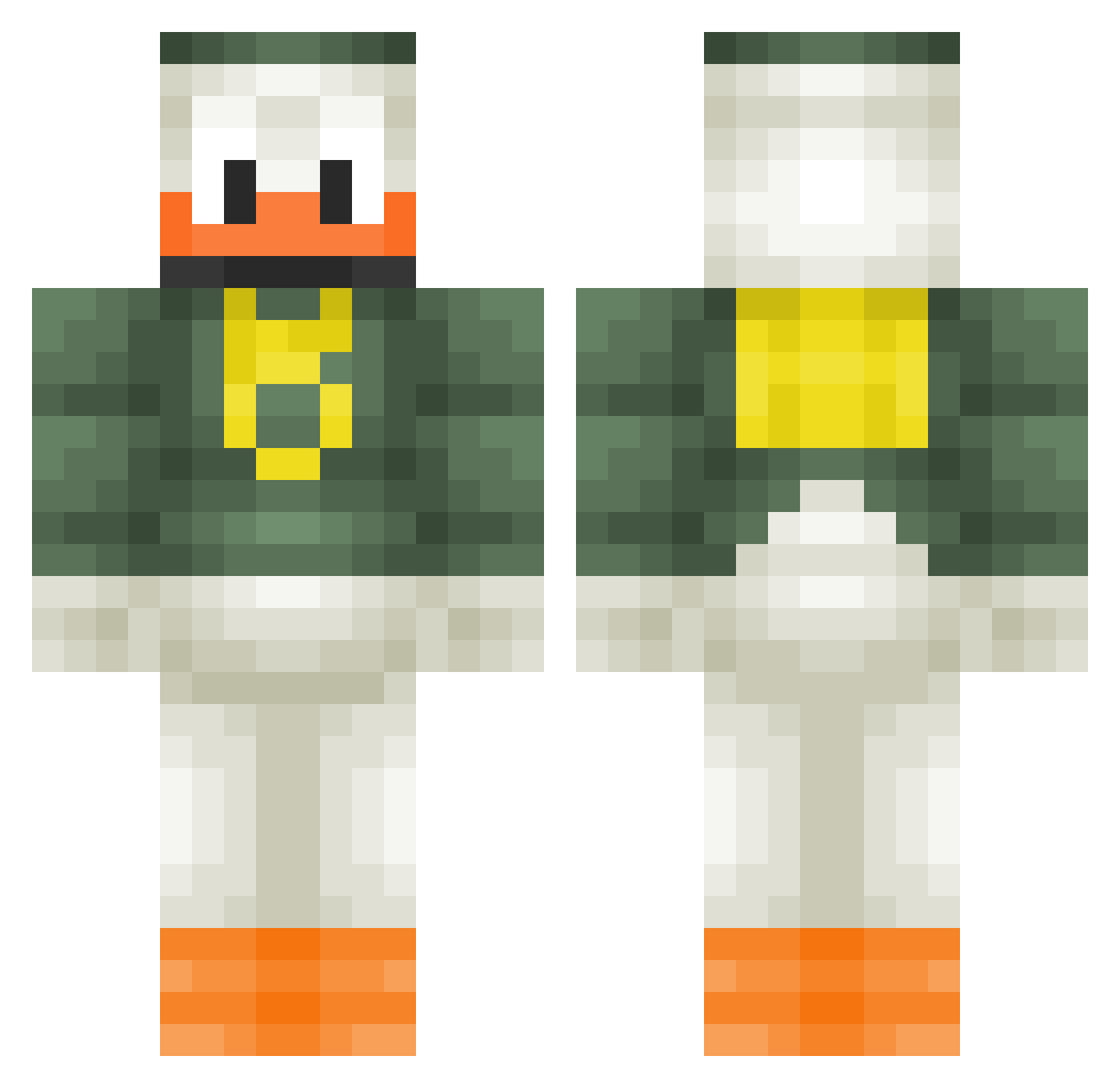 CheddarBob98 Minecraft skin, front and back view