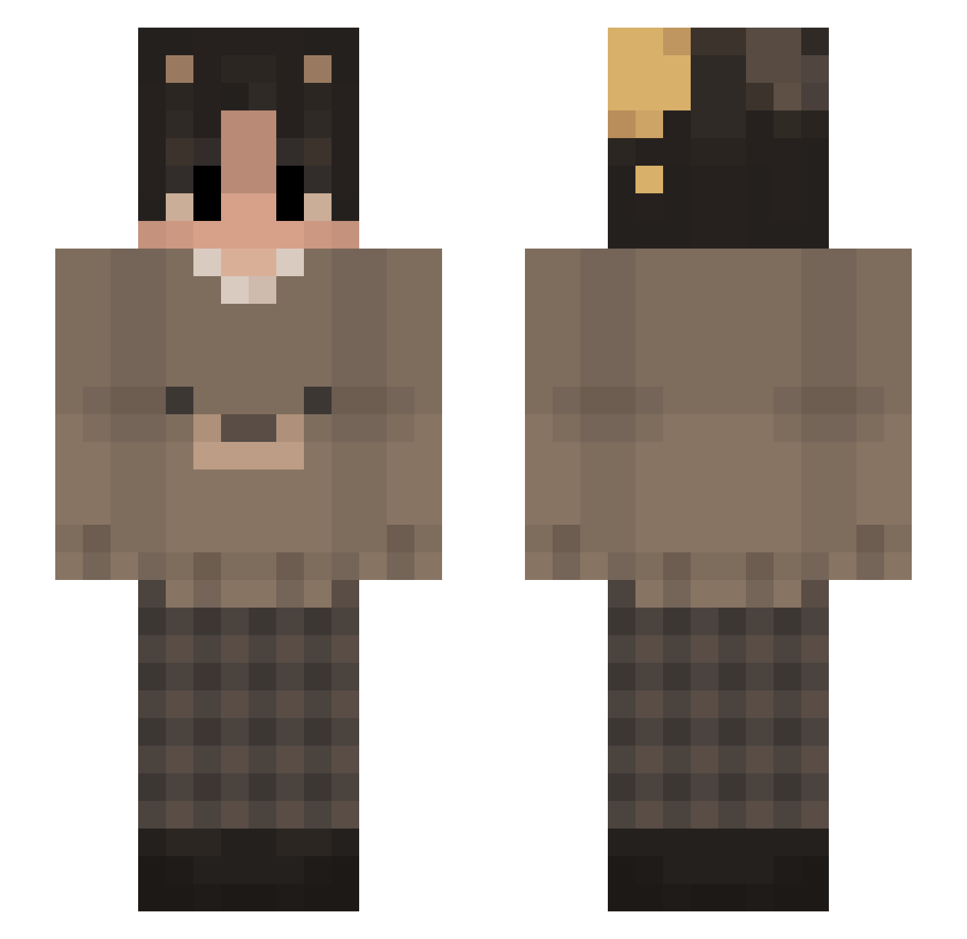 leilatte Minecraft skin, front and back view