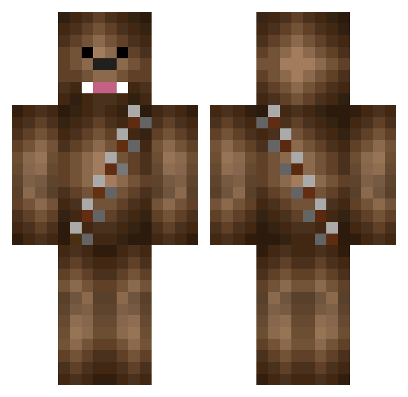 Kalan Minecraft skin, front and back view