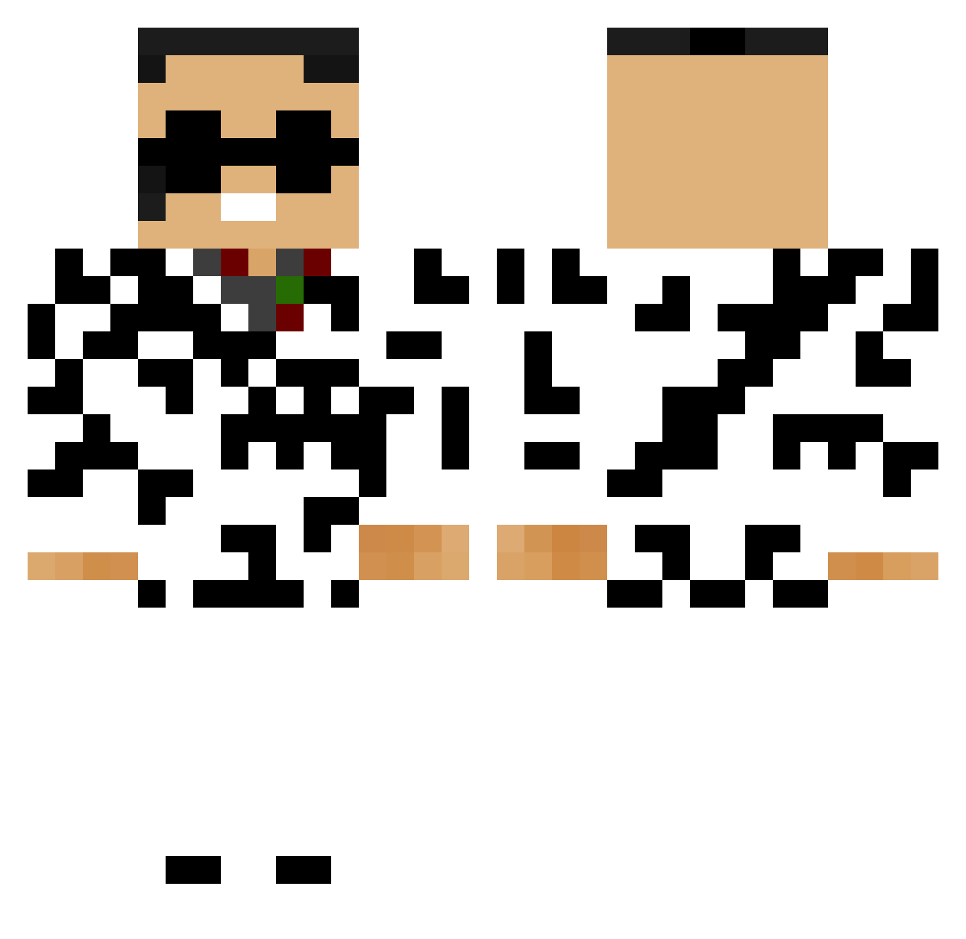 Xzlazy Minecraft skin, front and back view