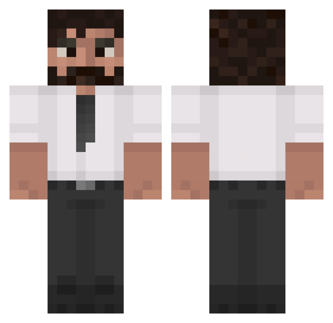 Hypotonicity Minecraft skin, front and back view