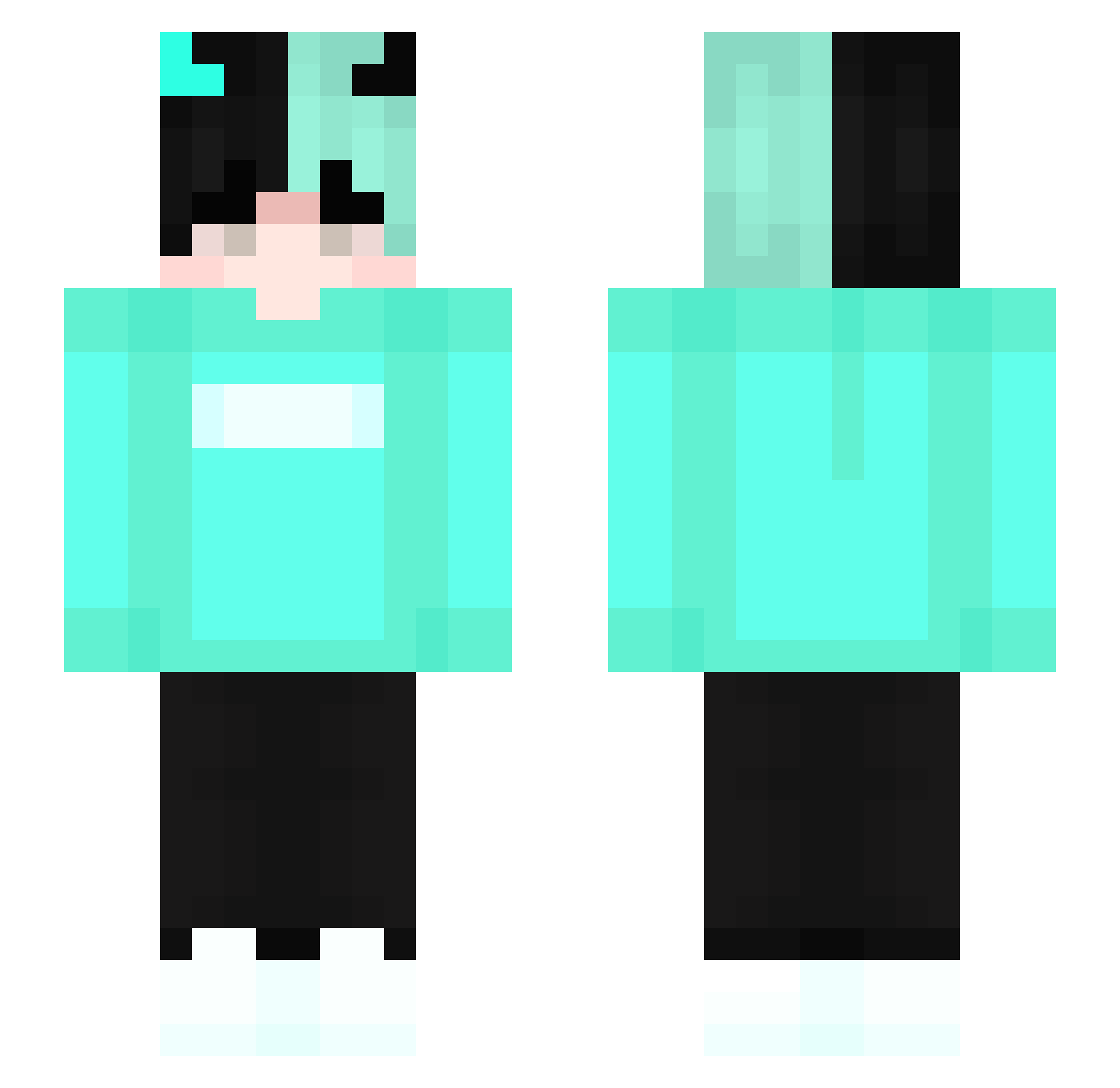 meltobjos Minecraft skin, front and back view