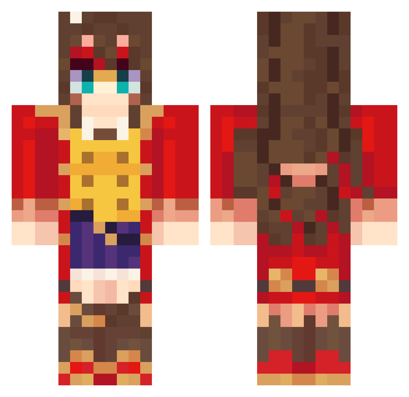 ayyyFX Minecraft skin, front and back view
