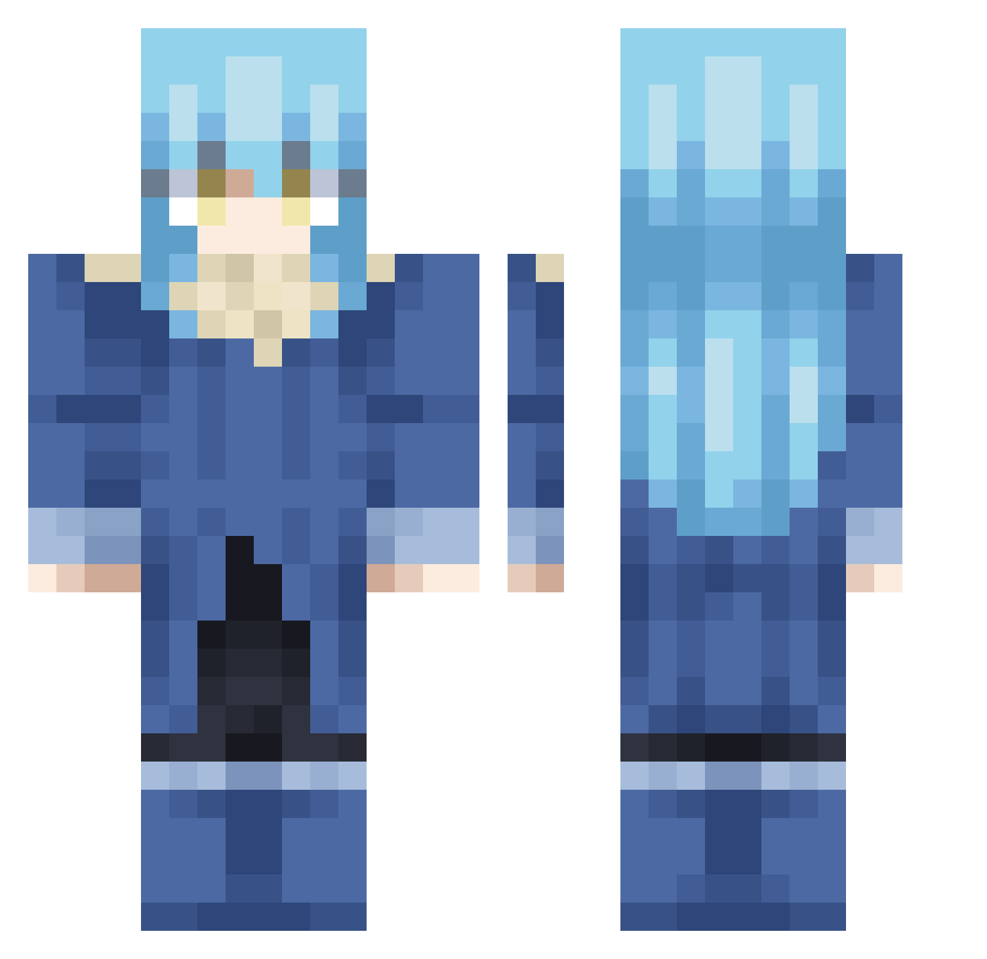 GrandMasterRyu Minecraft skin, front and back view