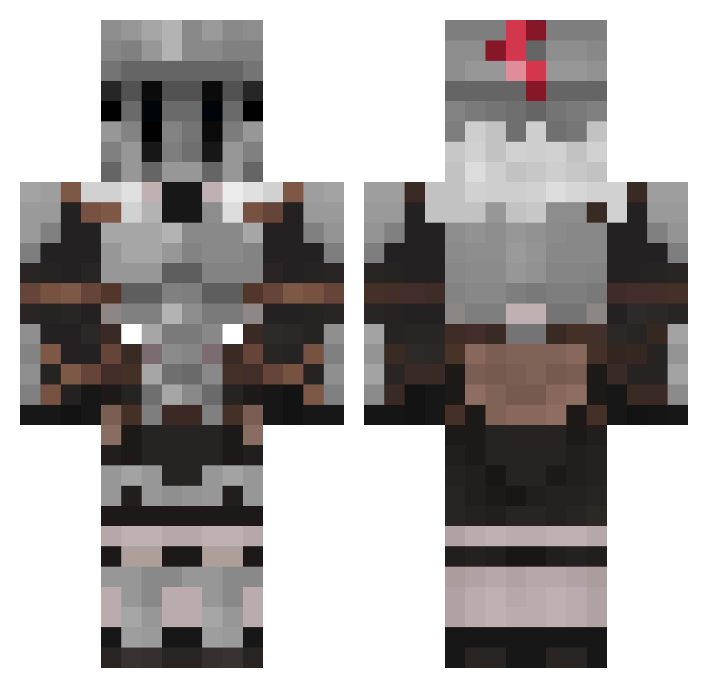 twiinzMc Minecraft skin, front and back view