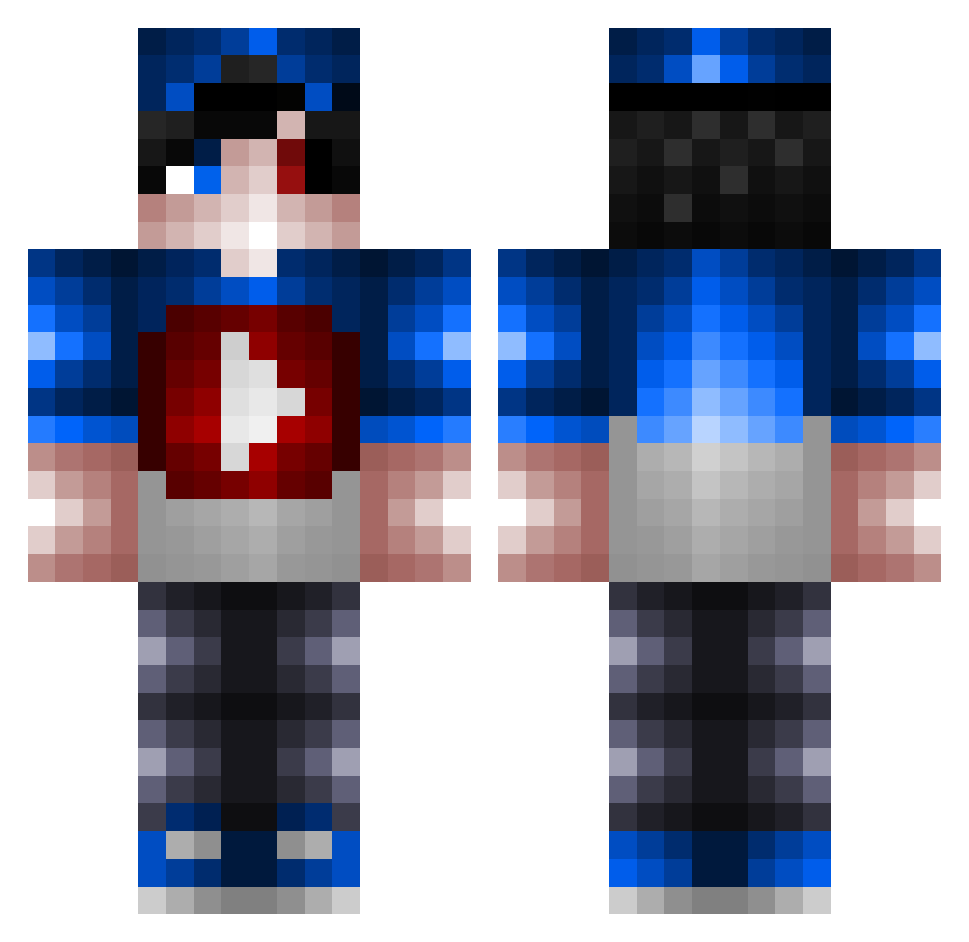 NoibyLegend Minecraft skin, front and back view