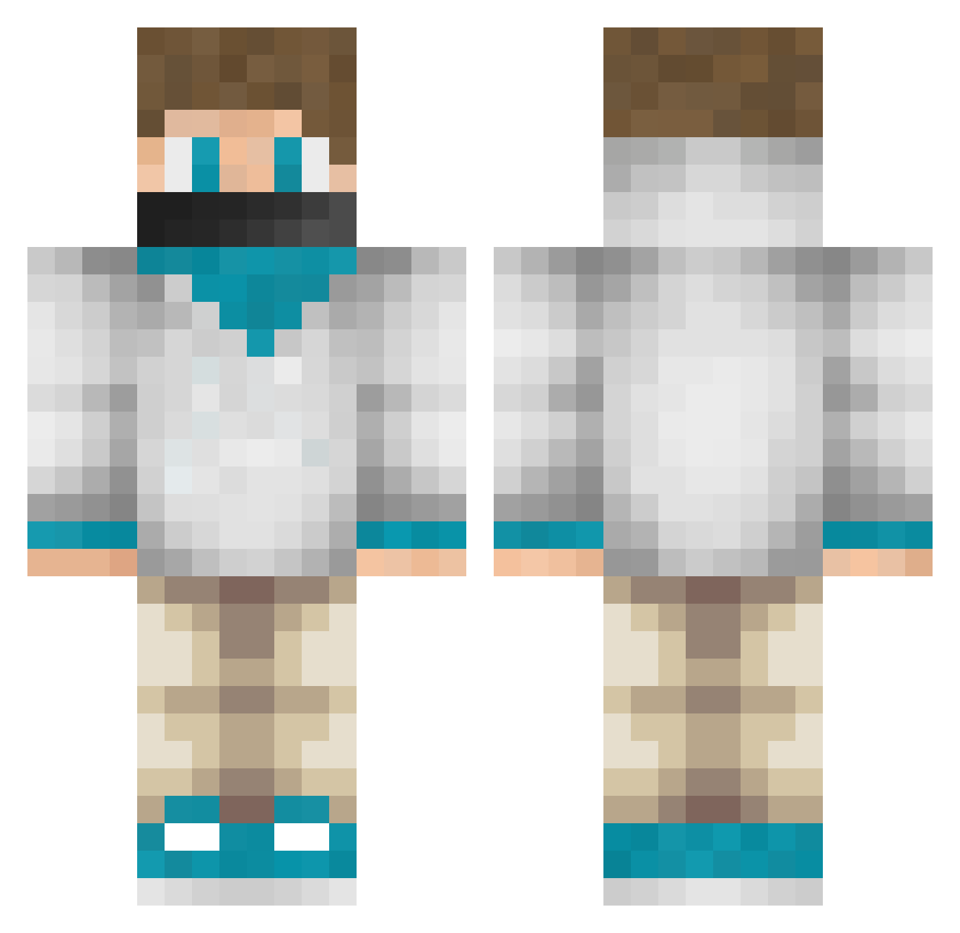 PreClick Minecraft skin, front and back view