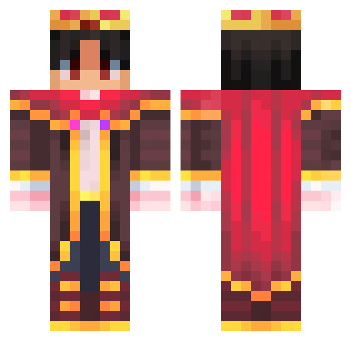 SaikyoKenshi Minecraft skin, front and back view