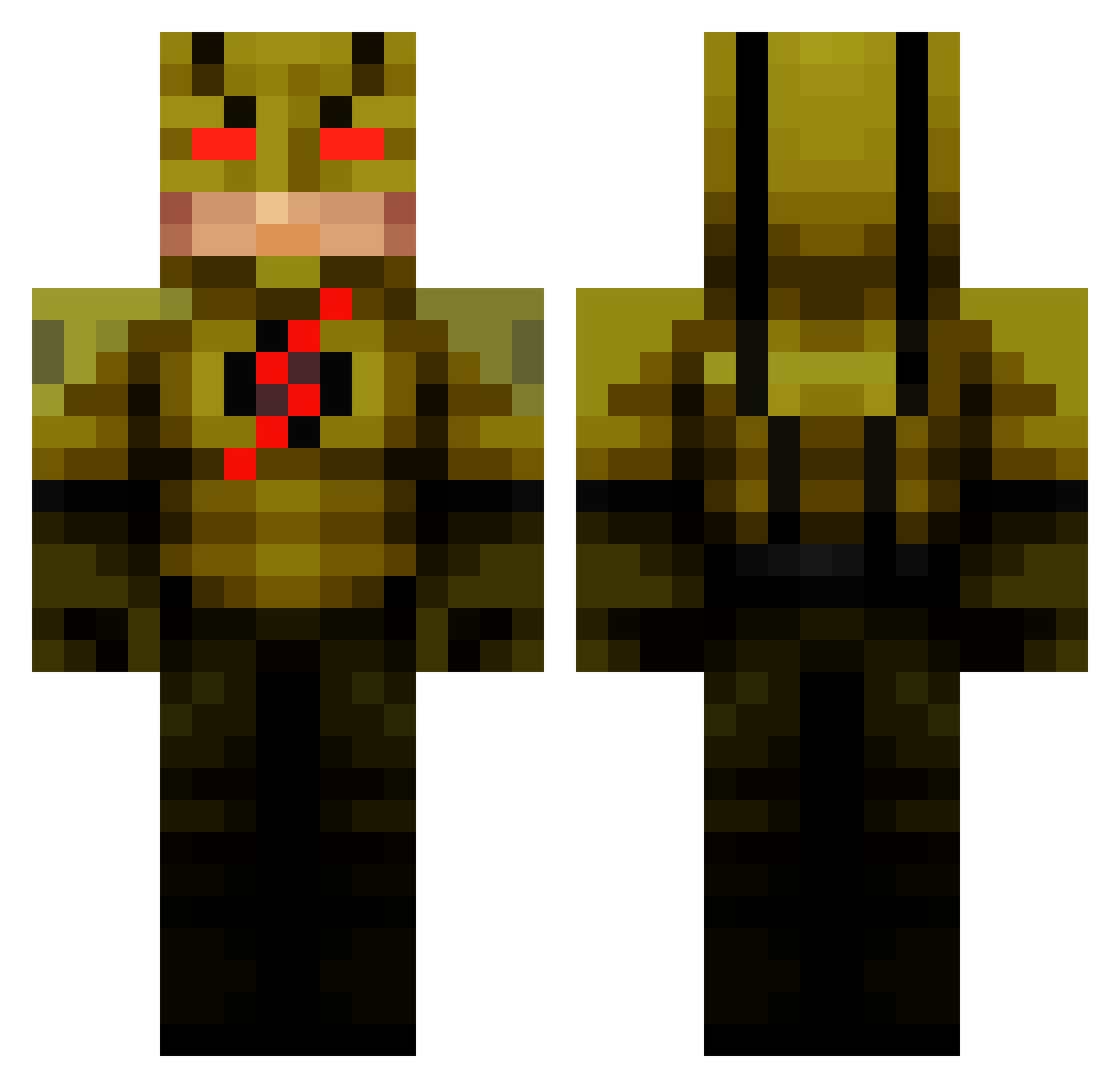 NotBlaine Minecraft skin, front and back view