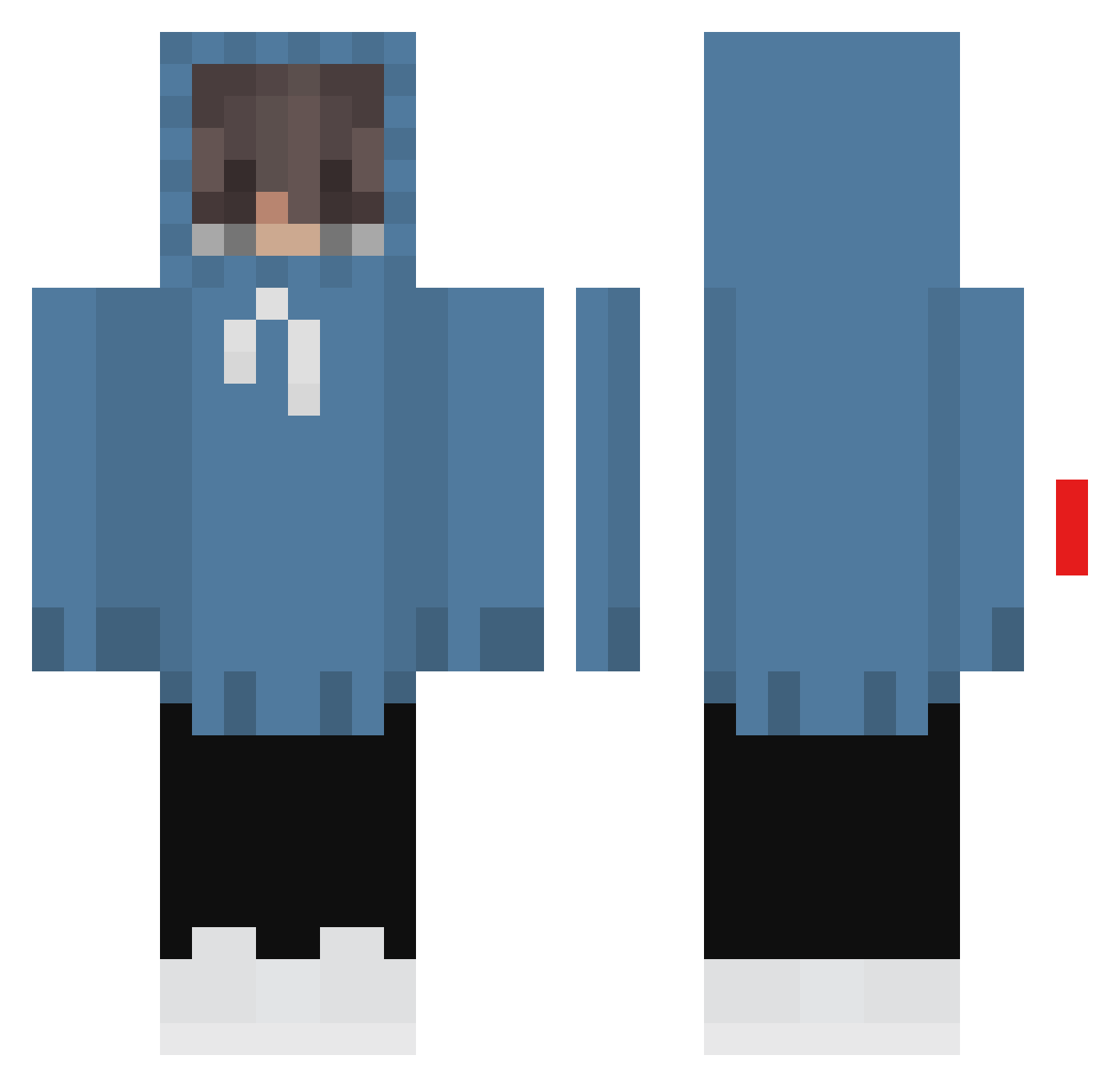 TheGonzoWolfPack Minecraft skin, front and back view