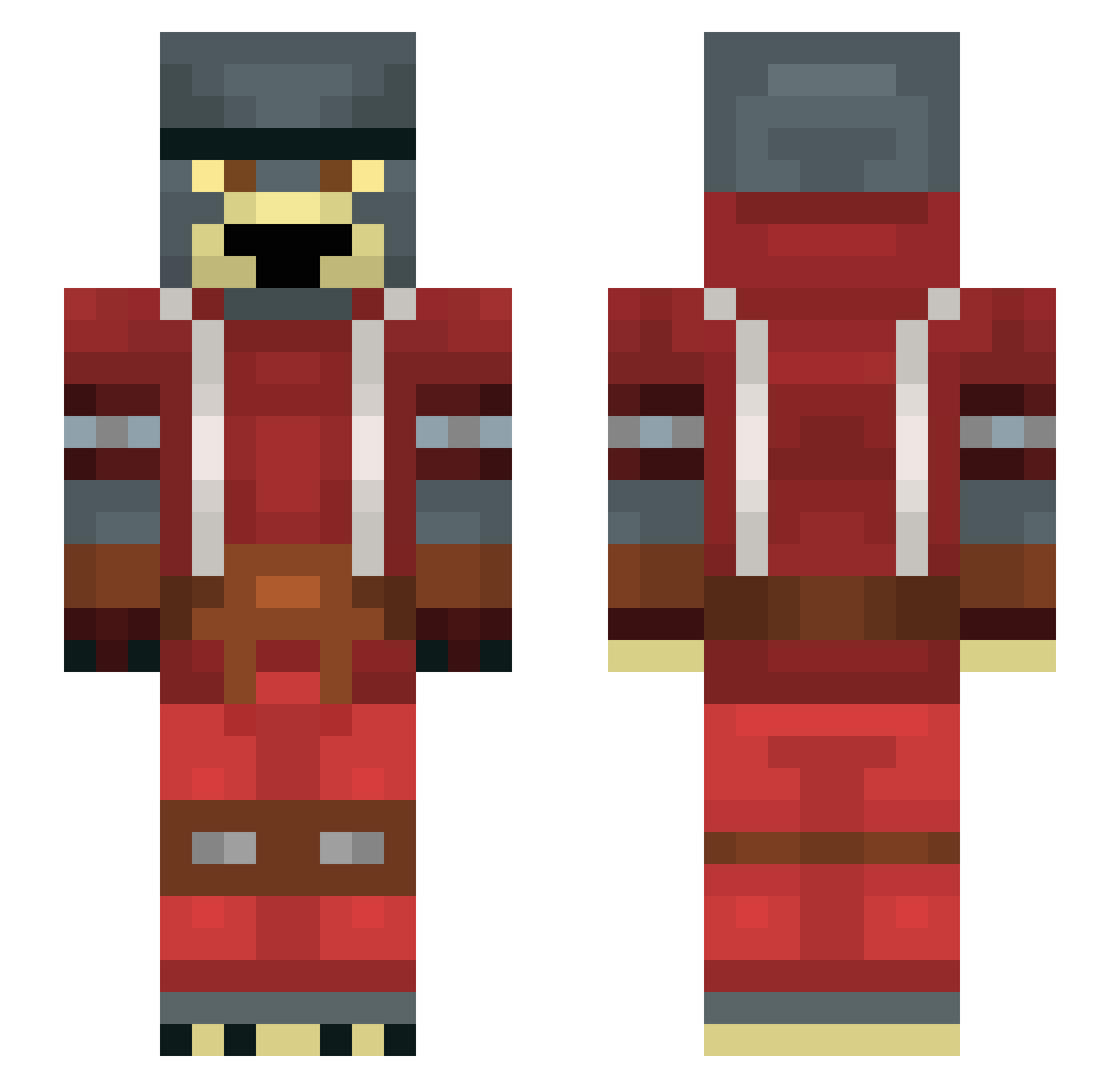 Caucus Minecraft skin, front and back view