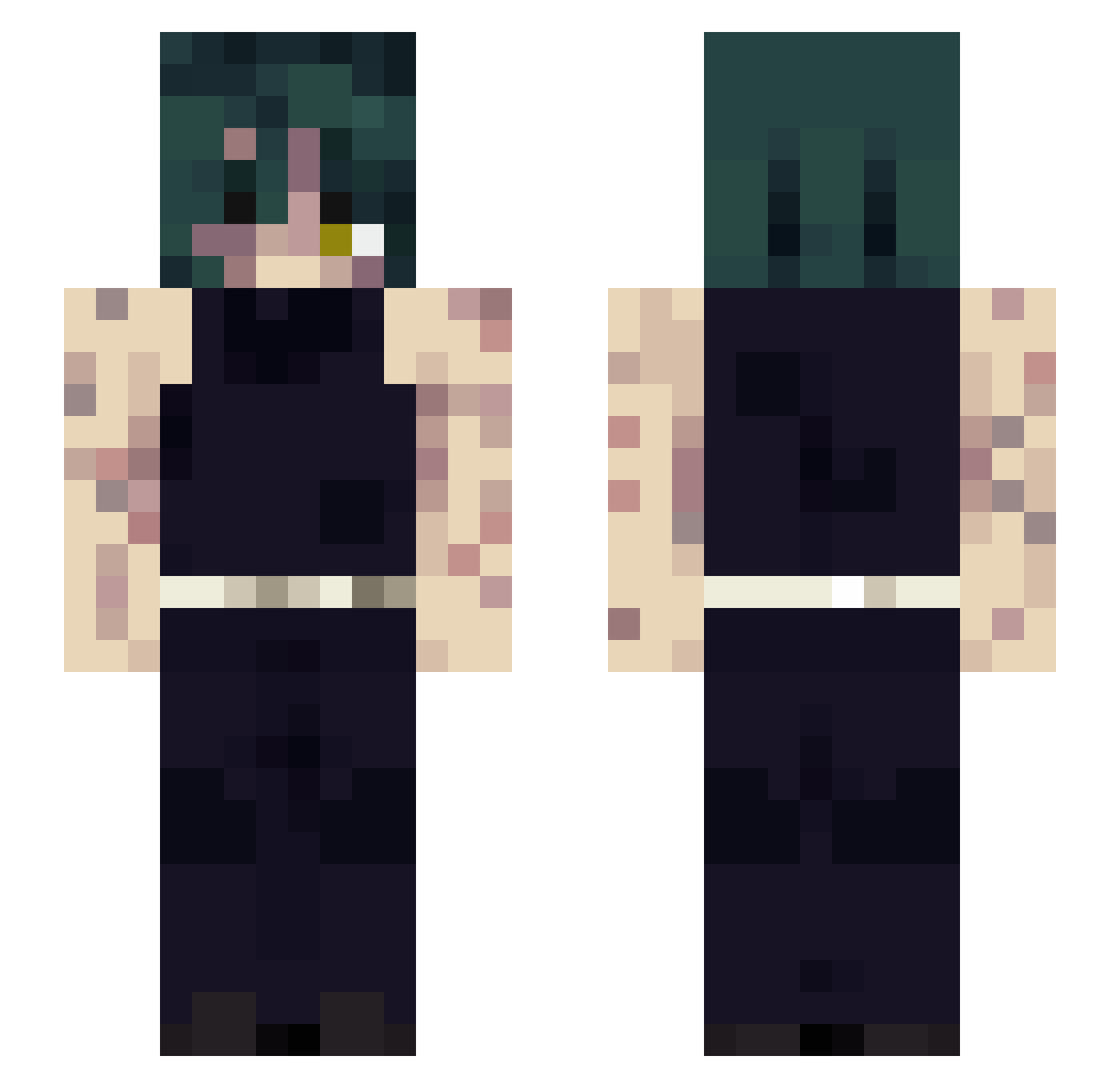Kashinoya Minecraft skin, front and back view