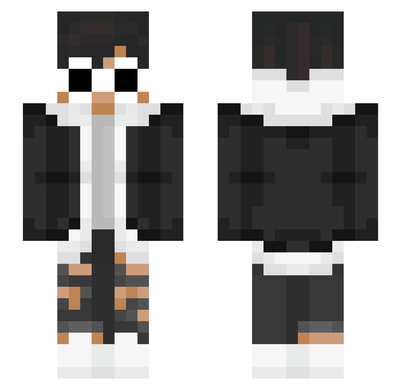 Seventeenths Minecraft skin, front and back view